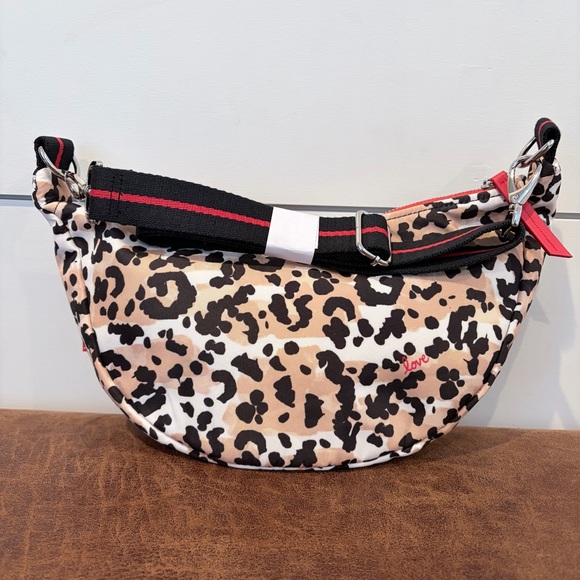 Brighton Love Leopard Swing Bag NWT Y2K Coquette Nylon Crossbody - Picture 2 of 8